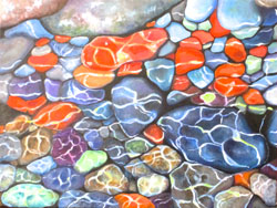 Pebbles in water